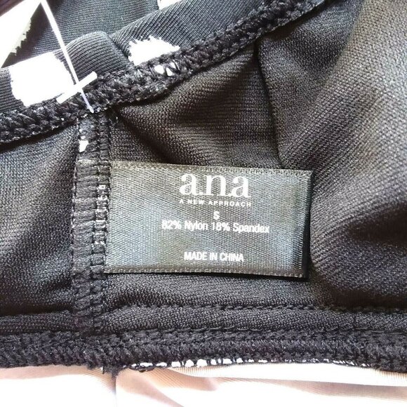 a.n.a. Women's Black/White Polka Dot Tankini Top - Picture 6 of 7